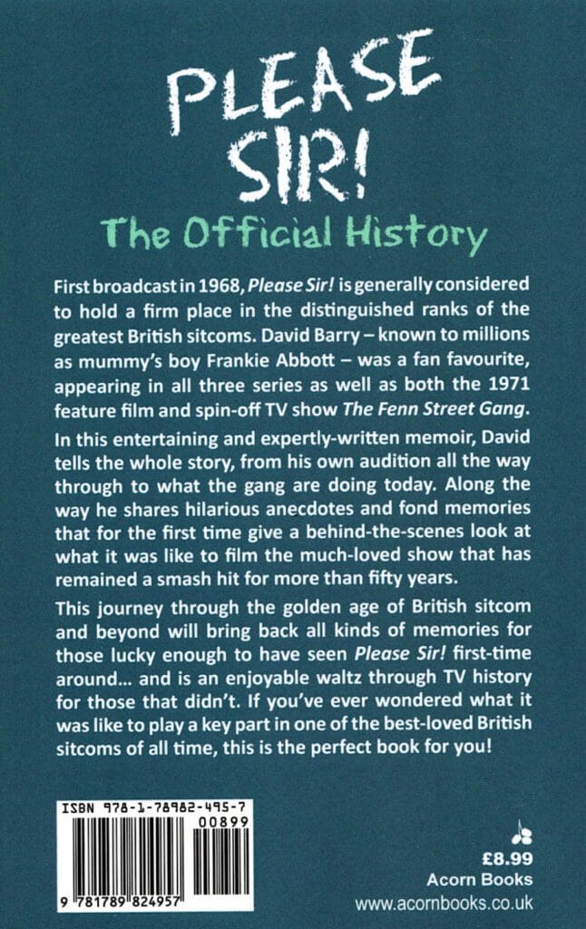 Please Sir Davd Barry Back Cover