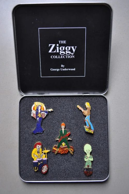 George Underwood Ziggy Stardust Enamel Badge Sets