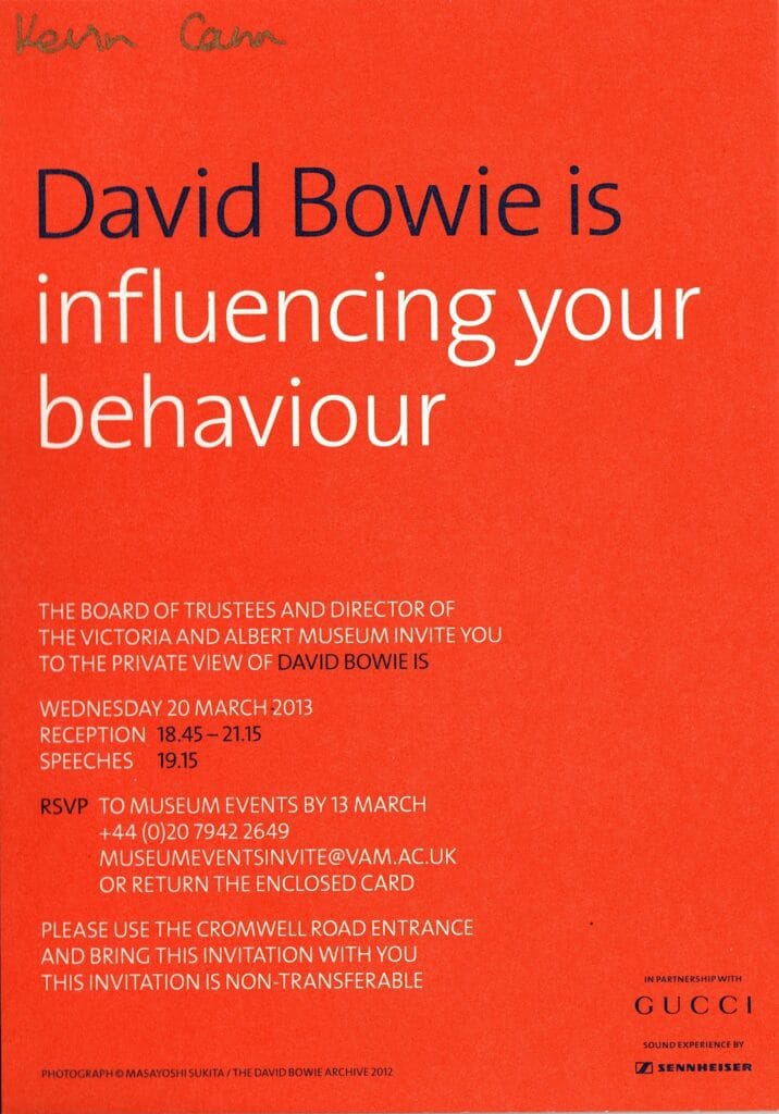 Bowie Is Invite 2
