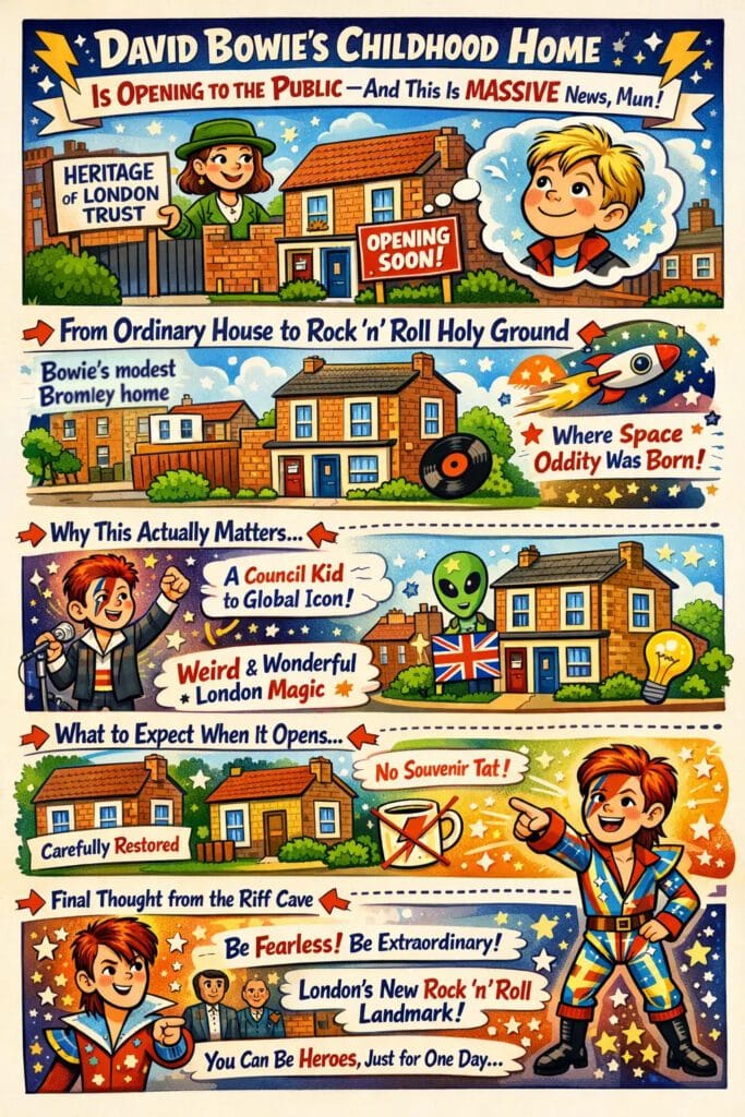 David Bowie's Childhood Home - Cartoon by The Riff Report